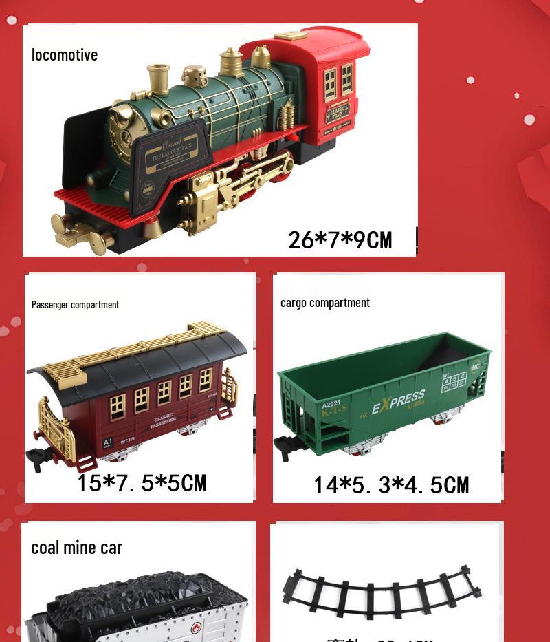 Remote Control Track Car with Smoke, Music & Lights - Christmas Train Toy for Kids