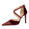 Summer Sandals Women 9 Cm Heels Hollow Cross Strap Heeled Sandals BIGTREE Shoes Women Pumps Stilettos Lady Shoes Large Size 43