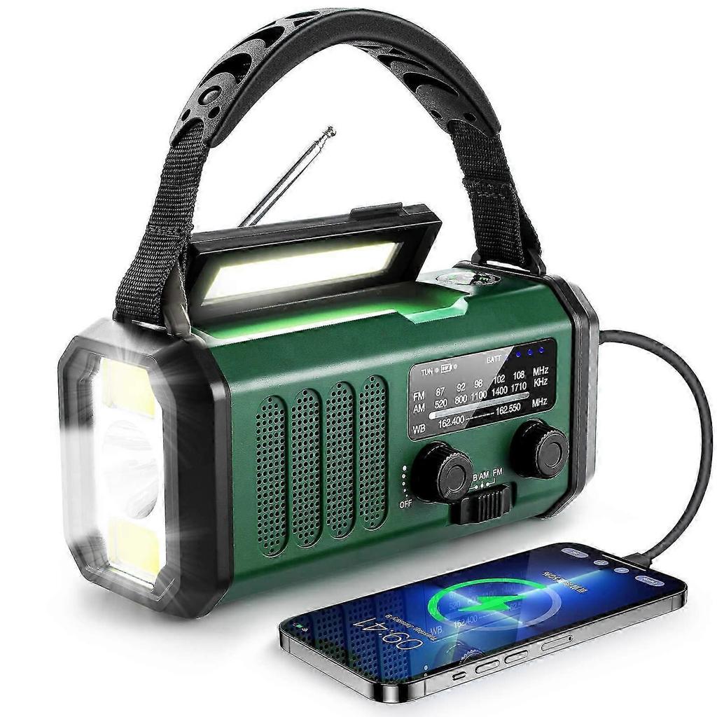 Radio Korbowe 10000 mAh, Radio Awaryjne, Radio Słoneczne, Radio Pogodowe NOAA/AM/FM, Ładowanie USB typu C