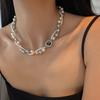 Double Layered Twisted Mixed Color Imitation Pearl Necklace, French Sweater Chain, Light Luxury Collarbone Chain, Party Gift