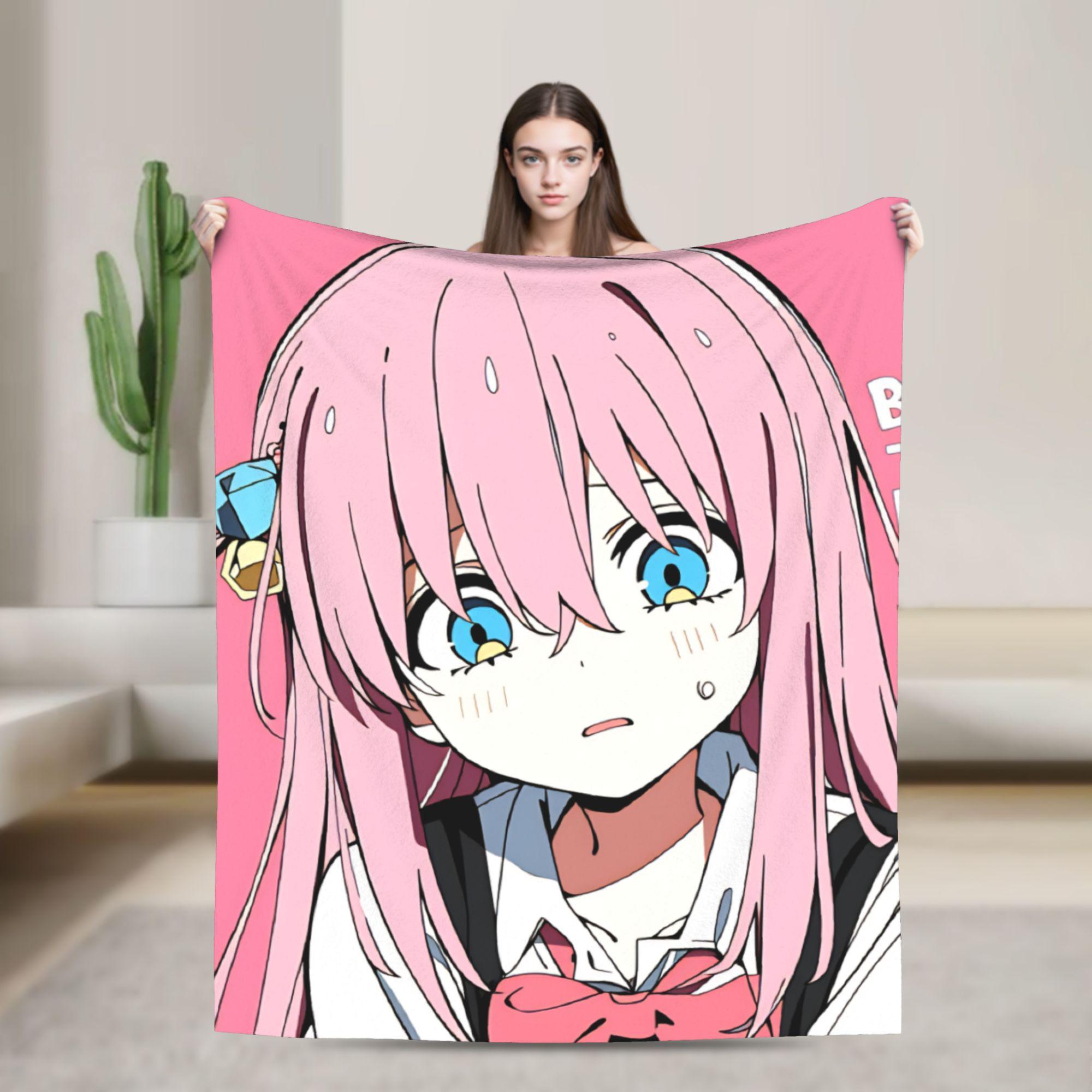 

Bocchi the Rock Plush Blanket Girls Boys Flannel Bedding Throws For Couch Chair Warm Soft Custom Quality Bedspread Gift 75x90cm
