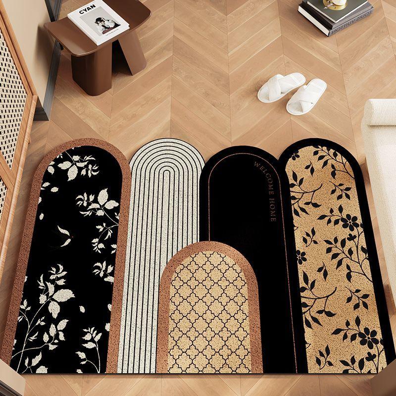 Flower Entry Door Mat Household Silk Ring Entry Dust Removal Floor Mat Large Entrance Dirt Resistant Anti-slip Foot Mat