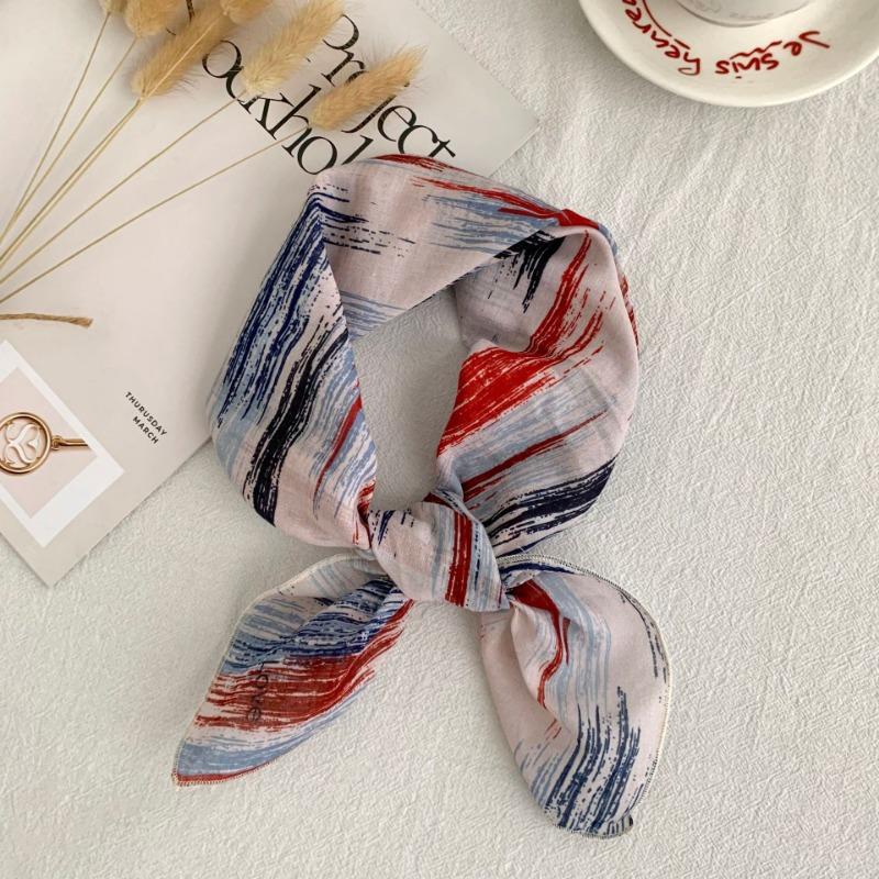 Square Scarf Cotton High-end Literary Bag, Headscarf, Headband, Neck Protection, Scarf, Small Shawl, Scarf, Silk Scarf.