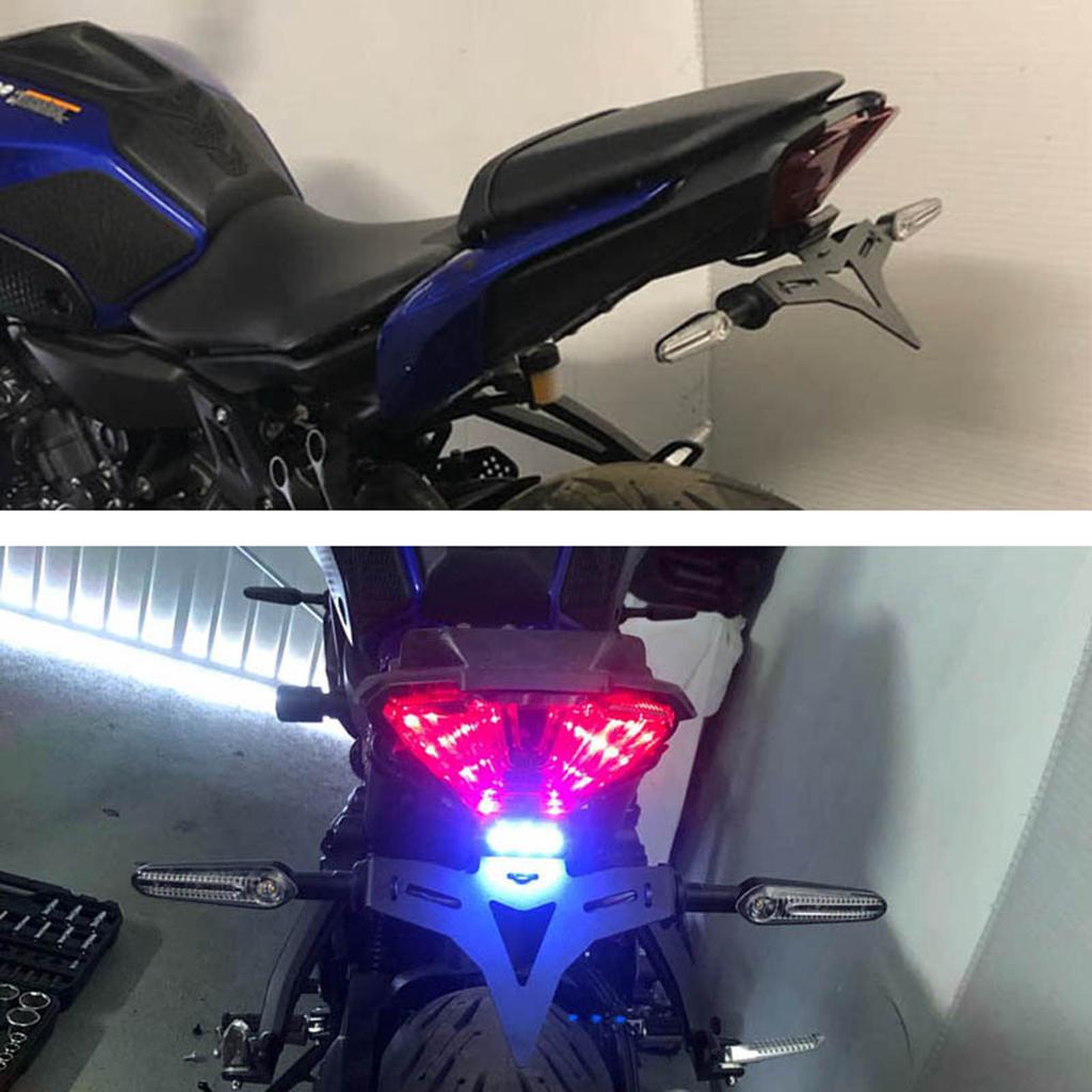 Compact & Reliable Motorcycle License Plate Holder Bracket with LED Waterproof Registration Brack Suitable for MT07