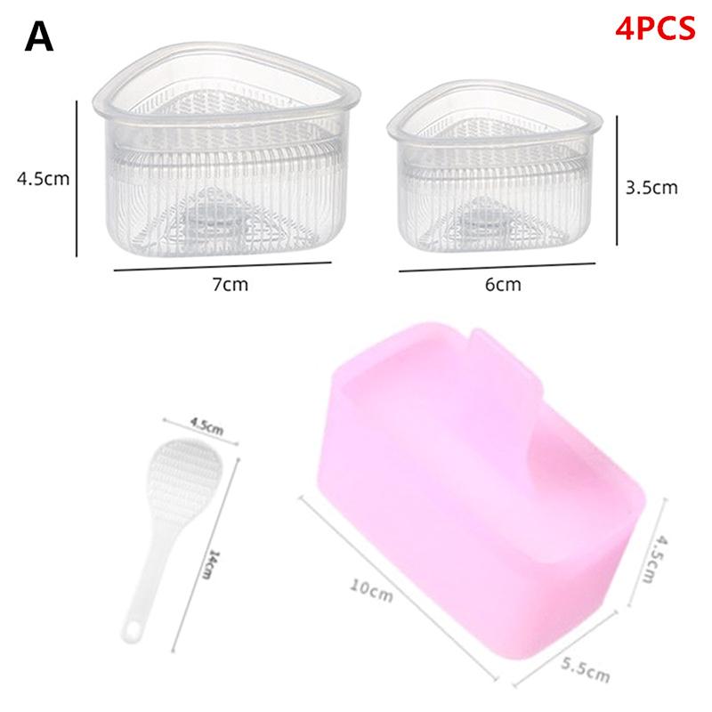 1 Set Triangular Plastic Sushi Rice Ball Maker Mould Onigiri Mold Set Kitchen Gadgets Stuff Transparent Bento Accessories