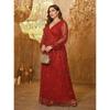 Plus Size Womens Elegant Sequined Bridesmaid Dress V-Neck Long Sleeve Slit Fitted Temperament Wedding Party Dress