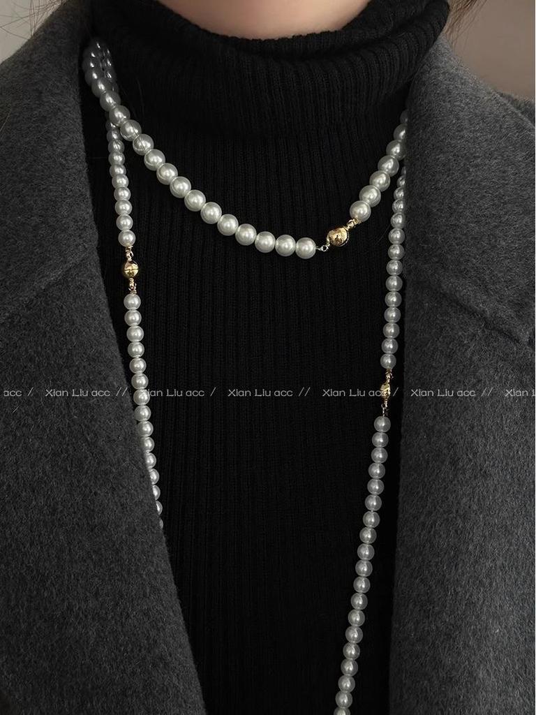 Elegant Shijia perlekjede: 2024 Magnetisk kragebenskjede for kvinners høst- og vinterstil