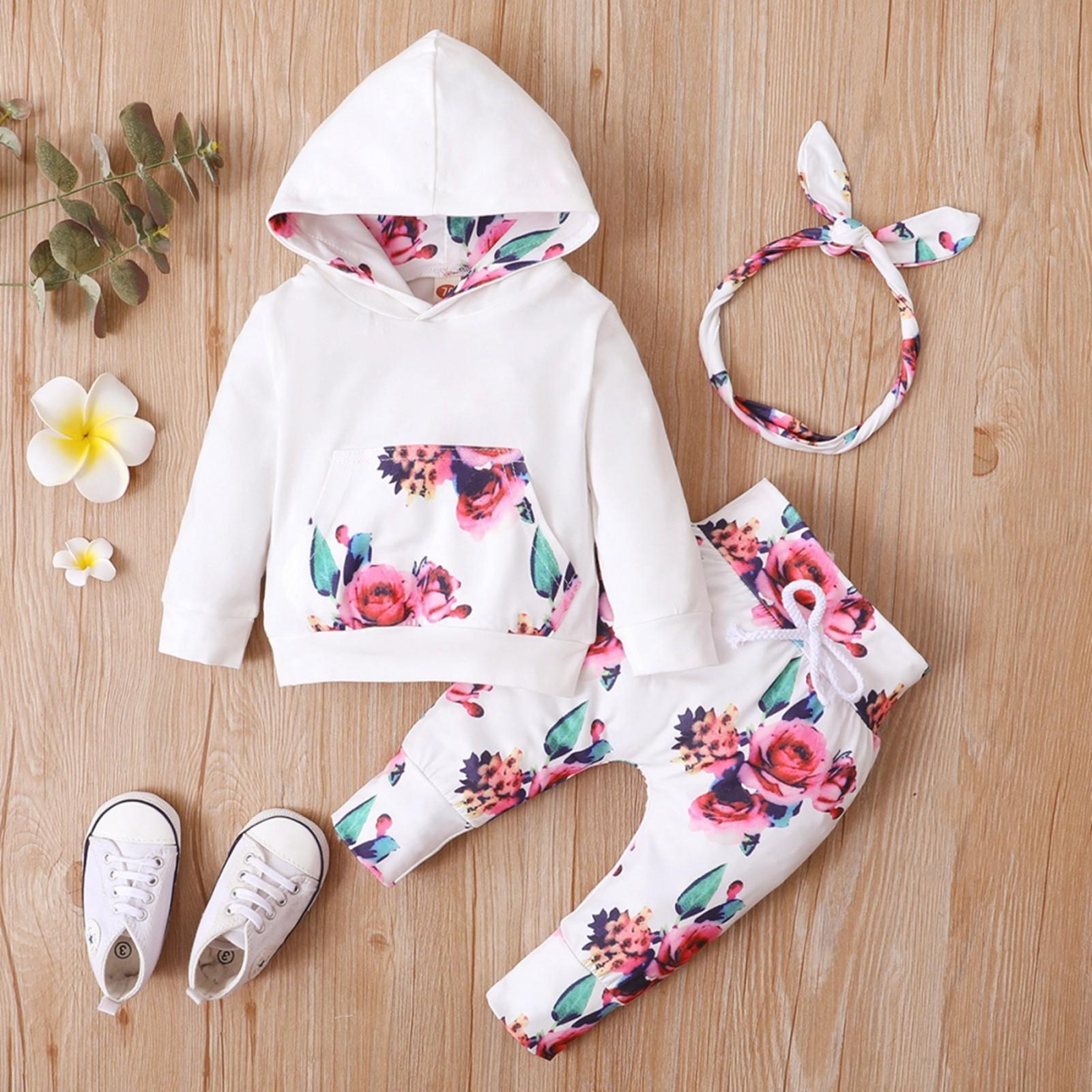 

Осенне-зимний комплект свитера с капюшоном для маленьких девочек, аксессуары для волос 80 белый