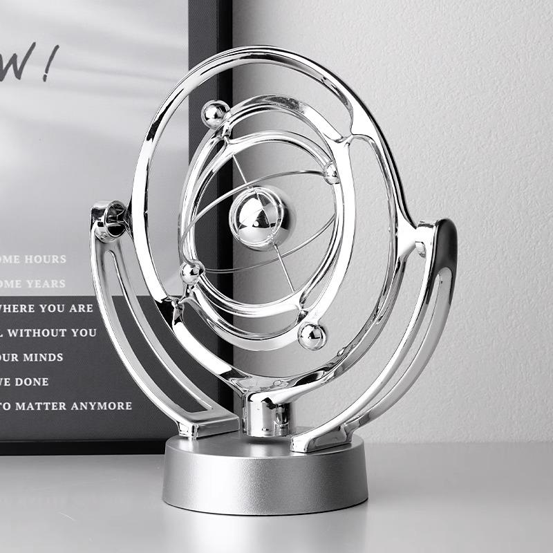 Electronic Perpetual Motion Desk Toy Home Decoration, Earth Perpetual Motion Desktop Model Rotating Magnetic Wobbler Astrometer