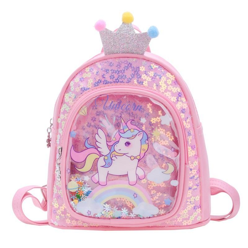 New Children's Fashion Small Schoolbag Girl Cute Princess Backpack Glossy Cartoon Outdoor Backpack