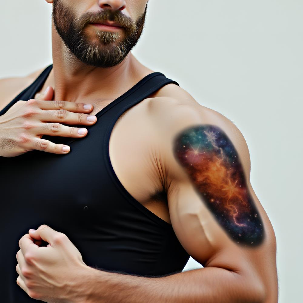 12pcs Temporary Tattoo Colorful Realism Space Mission Space Travel Alien Planet For Shoulders Men Adults