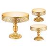 3PCS Gold Cake Stand Decorative Iron Reusable Detachable Stable Cupcake Holder for Party