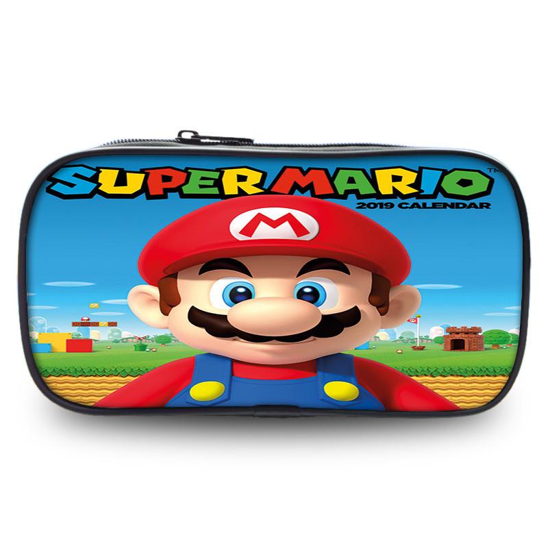 Super Mario Pencil Case Large Capacity Polyester Kids Stationery Organizer For Students