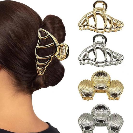 Hair Claw Oceanic Design Back Head Hair Clip with Shells Starfish Conch Pattern Multi-Purpose Hair Accessories