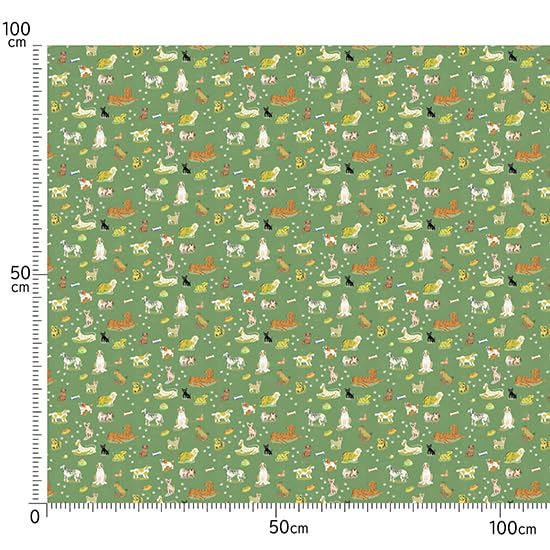 Dog Print Illustrated Sheeting Made in Size 22A 110cm x nora. ST1147-C Fabric, Cotton, Japan, Pre-Cut, (Charcoal Gray, 100cm)