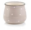 Kremowa ceramiczna doniczka w kropki 10 x 13 cm