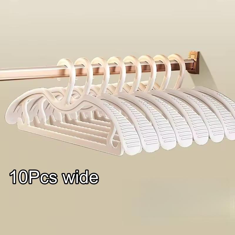 10Pcs Wide Shoulder Hangers, Short Neck 8cm Lift Non-Slip No Trace Clothes Hangers, Space Saving Closet Organizer for Home Dorm