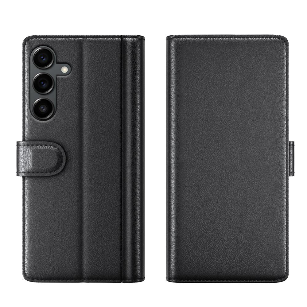 Für Samsung Galaxy S25 FE Hülle Echtes Spaltleder Handyhülle Brieftasche Kartenfach