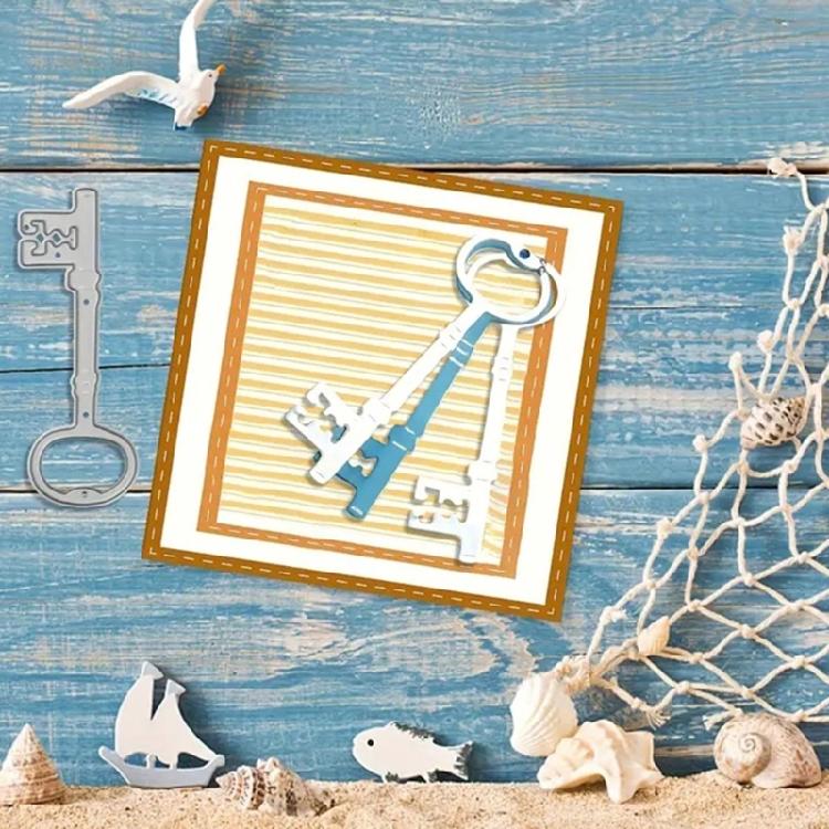 Key Shape Metal Cutting Dies Templates Molds Embossing Stencils Key Die Cuts for Scrapbooking Cards Making Decorations