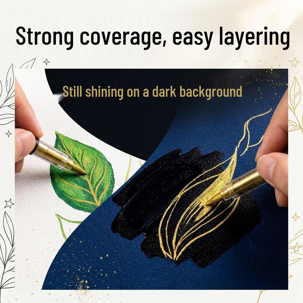 Metallic Acrylic Marker Set, 48 Soft-Tip Water-Based Colors for Strong Coverage and Greeting Card Signatures.