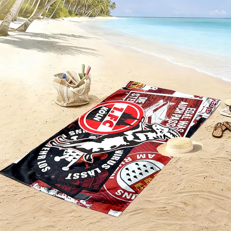 1. FC Cologne Print Beach Towel, Large Soft Quick Dry Towel for Beach Camping Swimming