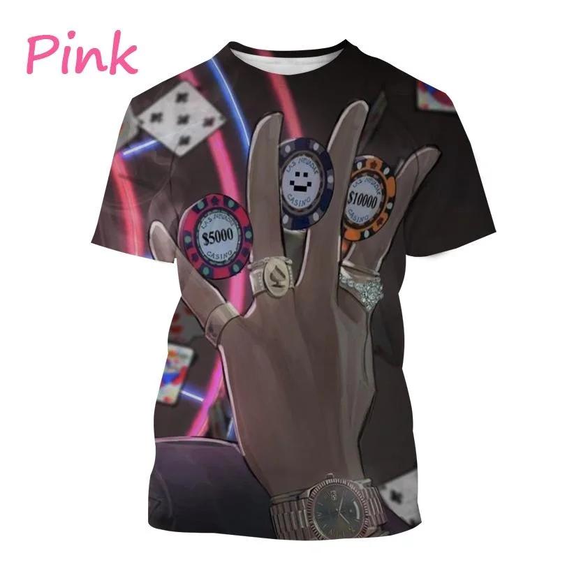 

Летняя мода, уличный стиль, мужская покерная креативная крутая покерная футболка с короткими рукавами и 3D принтом, индивидуальные футболки, топы XXXL