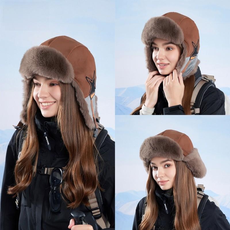 Pattern Star Ushanka Hat Winter Warmth Windproof Cycling Ear Cap Protectors