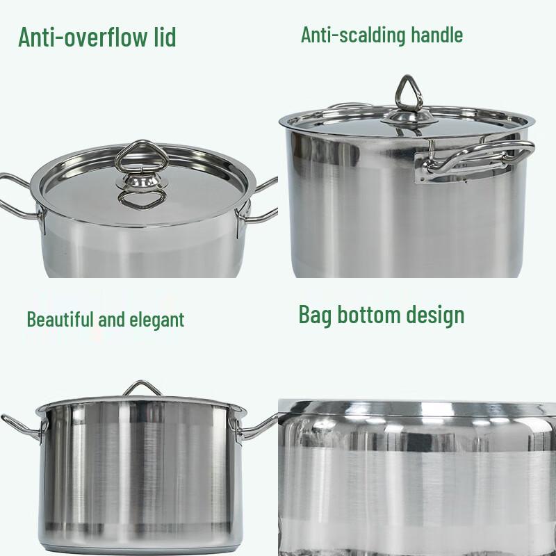 Wutuo SS201 Stainless Steel Double-Handle Soup Pot