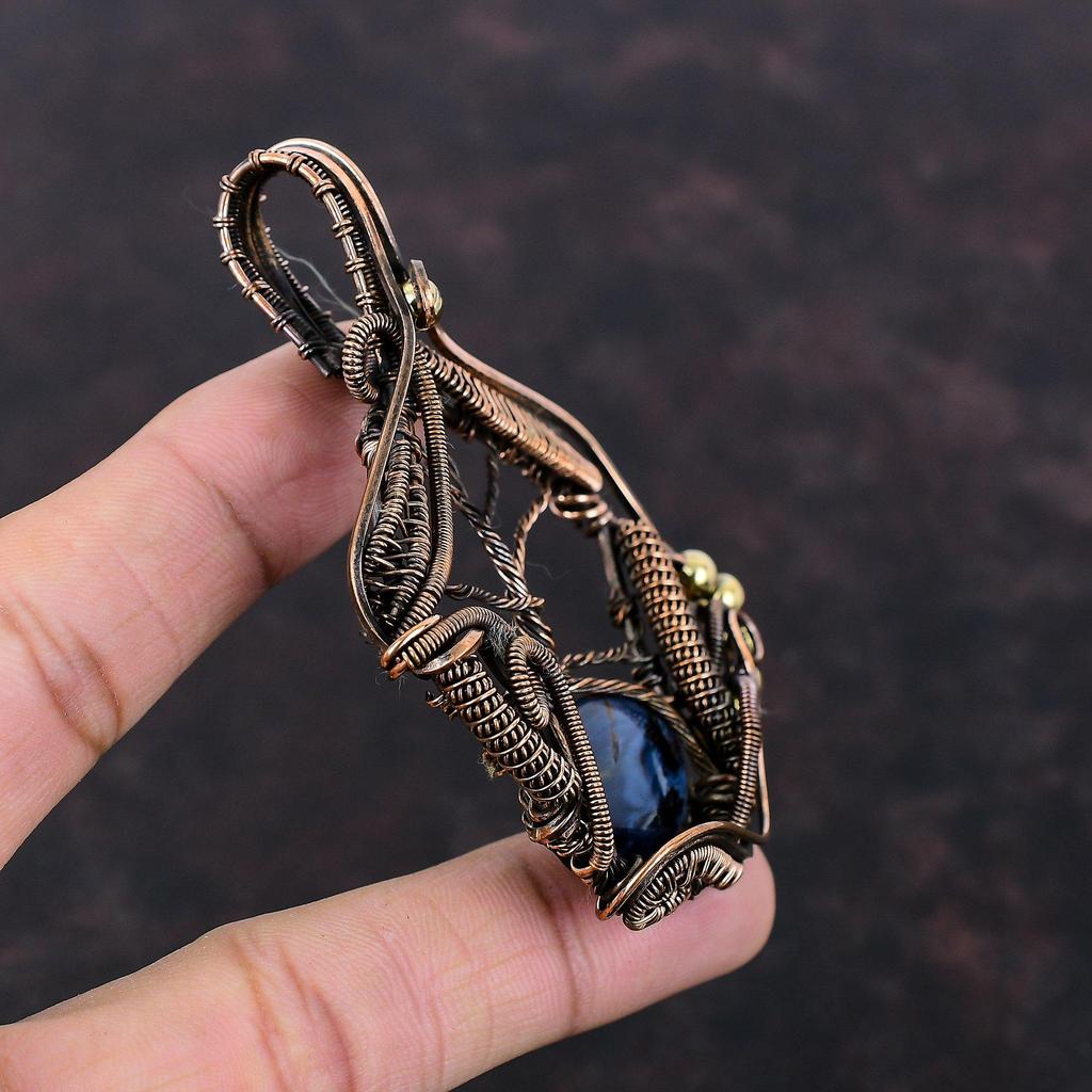 Tree Of Life Pietersite Pendant Copper Wire Wrapped Gemstone Pendant Handmade Tree Of Life Jewelry Brand New Pendant Copper Jewelry For Gift