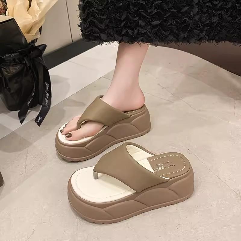 fashion 7cm New Thick Flip-flops Women Fashion Platform Sandals Outdoor Women Beach Slipper Home Comfort Women's Summer Sandals 2024