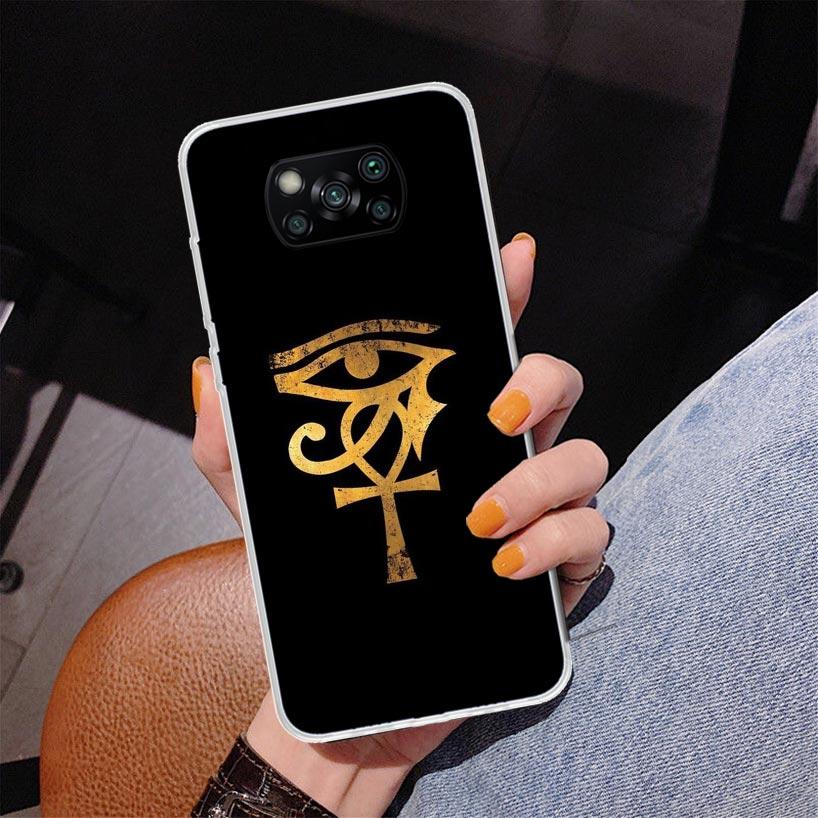 

Sacred Eye of Horus Egypt Fresco Phone Case For Xiaomi Poco X7 X6 X5 Pro F7 Ultra Redmi 15C 15 13C 13 12C 12 10 10A 10C 9 9A 9C Redmi 15 5G