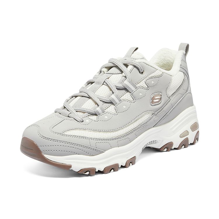 Skechers DLites Trendy Všestranné Ležérní Tlumící Nízké Táta Boty Dámská Teniska Šedá 896268-GRY