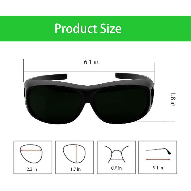 Laser Safety Glasses for IPL Pulsed Light Hair Removal, Beauty Therapy, IR 5.0 Welding Safety Glasses, Tanning Bed glasses Eye Protection with Case