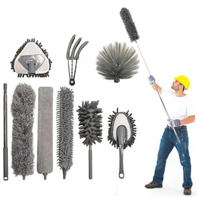 Telescopic Cleaning Mop Up To 254cm Handy Flexible Microfiber Extra Long Detachable and Adjustable Perfect for Air and Perfect for Cleaning 9-Piece