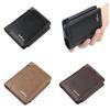 Folded Wallet Bag Business Clutch Bag Zipper ID Card Holder Simple Men PU Wallet  Men