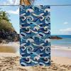 Summer Ocean Sea Waves Beach Towel, Lightweight Quick Dry Microfiber Blanket for Pool Gym Swimming Bath Travel Vacation