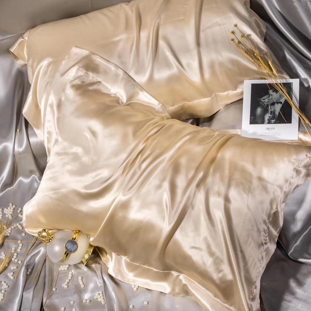 Solid Color Mulberry Silk Pillowcase - Adult Silky Ice Silk Cover