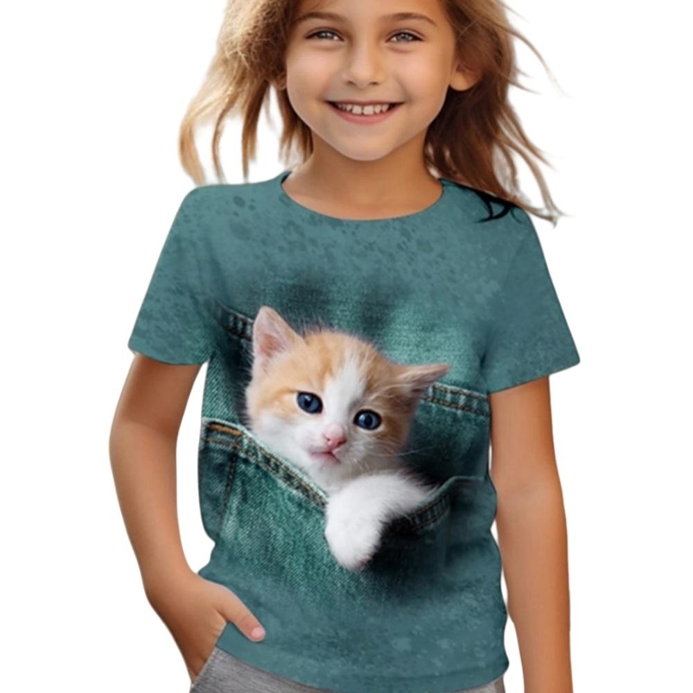 Summer T-Shirts for Women's Fashion Capybara Clothes Women Clothes Cute Cat Printed Tees Top Women T-Shirt