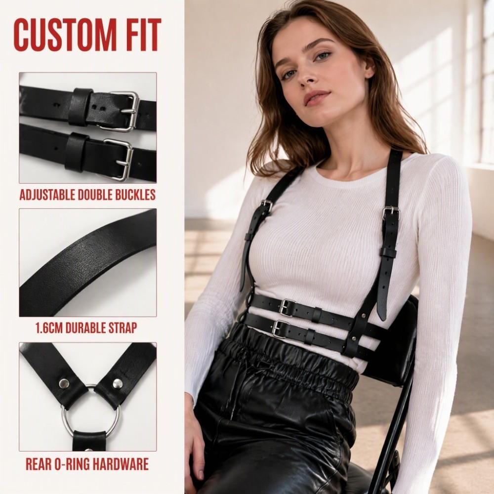 Punk Women's Waist Chain Y2K Style Chest Waist Harness Unisex Body Bondage Waist Strap Party