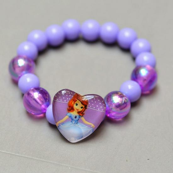 Colorful Sparkle Bead Bracelet for Kids - Princess Jewelry Gift