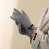 Elegant Retro Women Winter Thick Gloves Cycling Drive Keep Warm Touch Screen Windproof Soft Comfortable