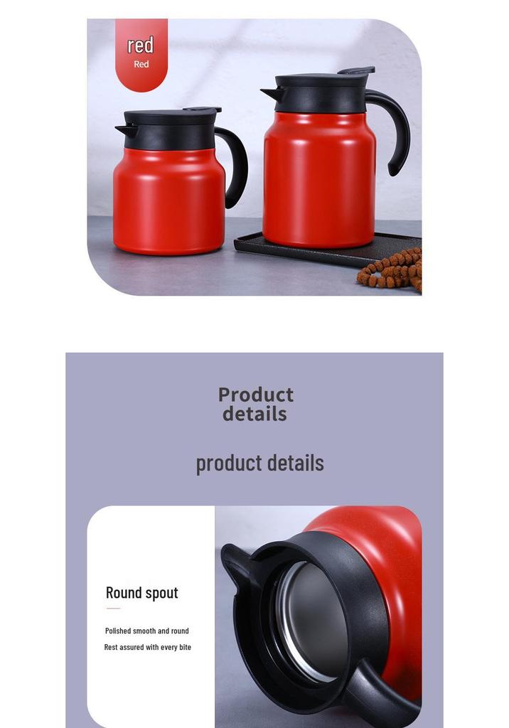 316 Stainless Steel Insulated Stewing Teapot - Large Capacity, Portable Tea & Water Separator.