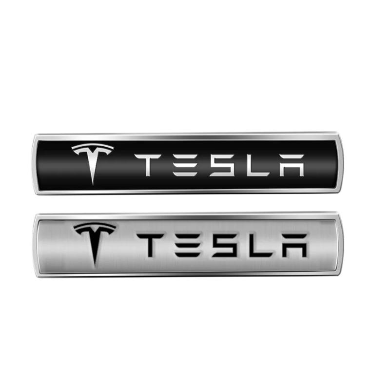 

2Pcs Tesla Car Logo Badge 3D Metal Trunk Side Window Body Sticker Decals For Model 3 Model Y Model X S Auto Decorative Accessory For Tesla