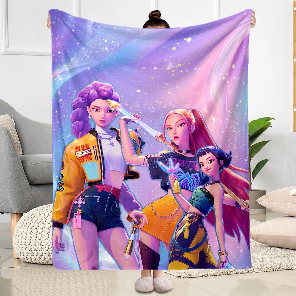 K-pop Demon Hunters Blanket Soft & Cozy Suitable for Sofa Office Chair Seaside for All Occasions Stylish Decor Best Holiday Gift for Friends Family