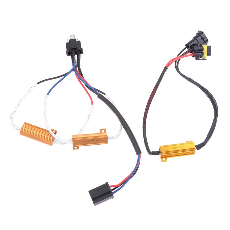 1Pc Car Load Resistor Error Canceller Led Decoder Canbus Free Wiring Canceller Decoder Light 50W H4 H7 H8/H11 9005/9006