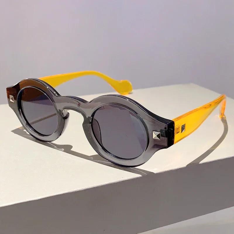 Vintage Round Frame Fashionable Men's Glasses New Outdoor Personalized Wide Edge with Myopia Sunglasses Gafas De Sol Para Hombre