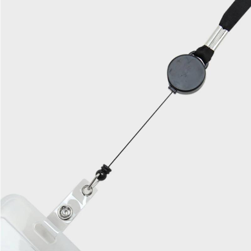 Extendable ID Card Holder Transparent Badge Case with 40cm Retractable Reel