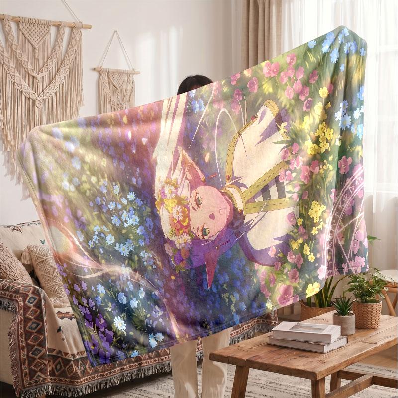 Warm Flannel BlanketFrieren Beyond Journey's End Soft Cozy Throw Blanket for Bedroom Couch