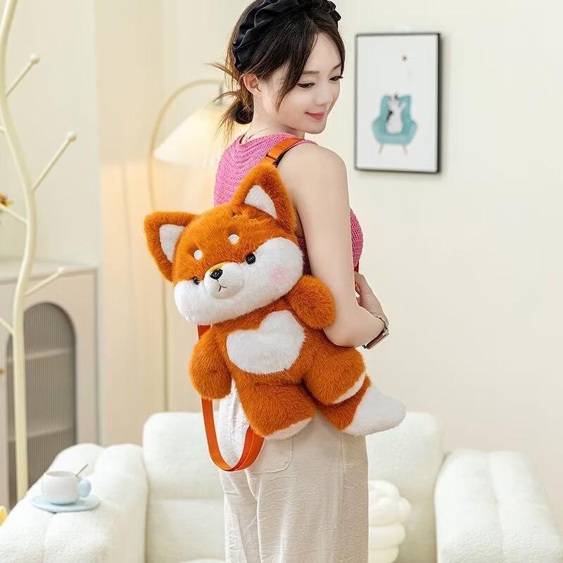 Plush Animal Series Backpack - Cute Dog & Fox Dolls, Perfect for Kids’ Birthdays or Wedding Toss Gifts