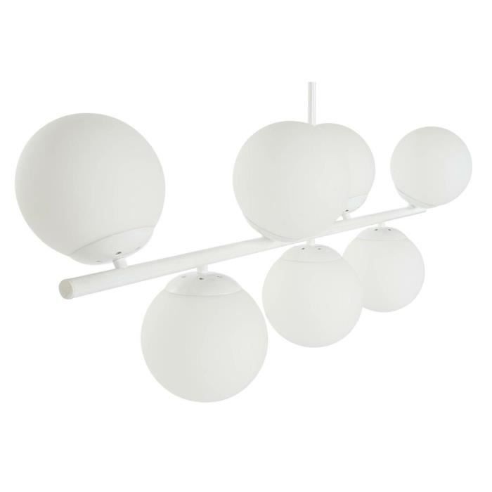Suspension 98 X 45 X 30 Cm Verre Métal Blanc 50 W